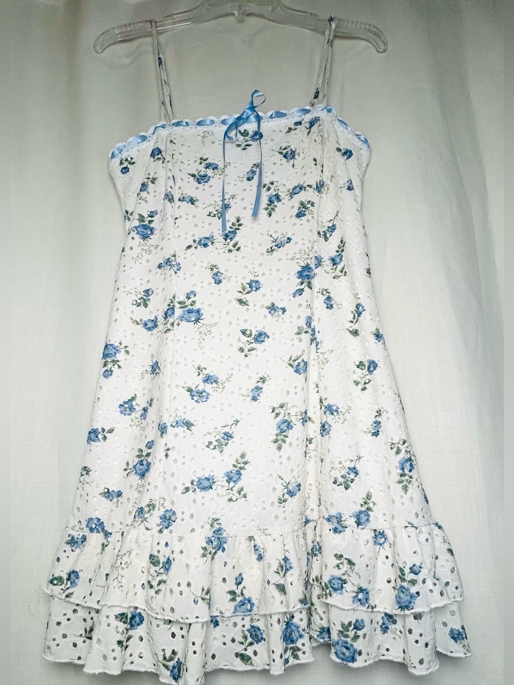 Coquette Floral Eyelet Ruffle Sundress